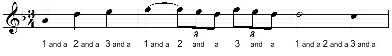 "1 and a" subdivision of eigth note triplets